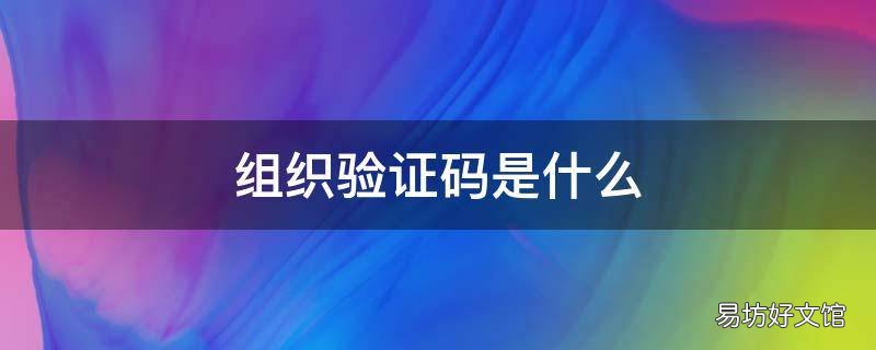 组织验证码是什么