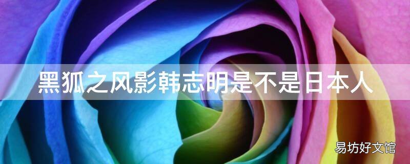 黑狐之风影韩志明是不是日本人