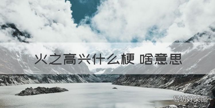 火之高兴什么梗 啥意思,我想问一下霜之哀伤火之高兴是什么梗