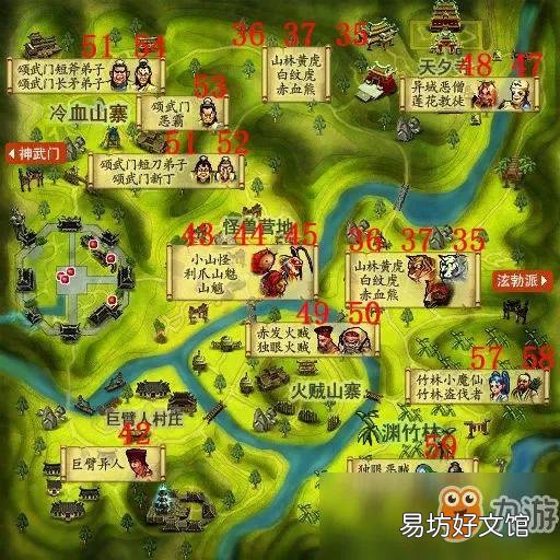 一览所有怪物位置地图大全 热血江湖怪物等级分布图