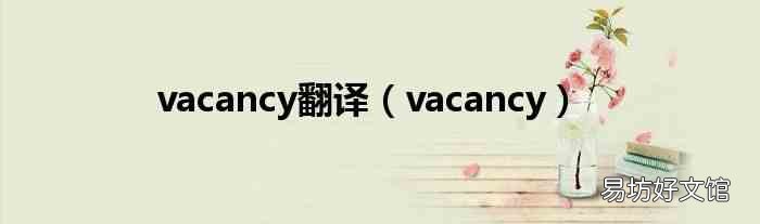 vacancy vacancy翻译