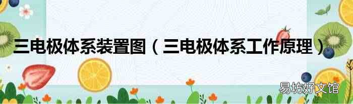 三电极体系工作原理 三电极体系装置图