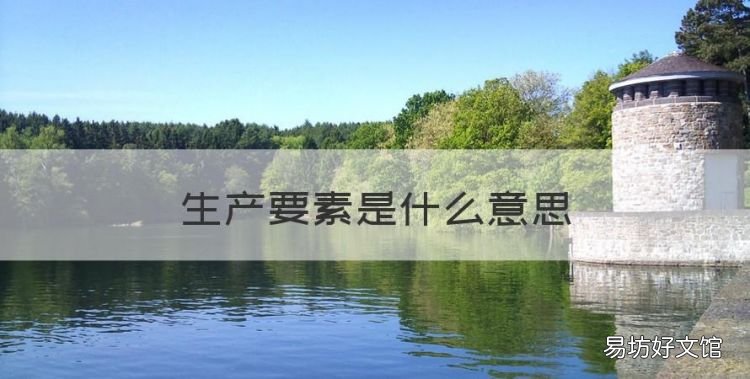 生产要素是什么意思，高中政治生产要素知识点