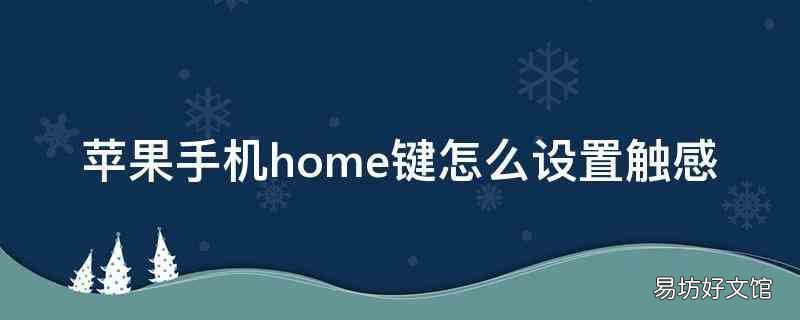 苹果手机home键怎么设置触感 苹果手机home键的触感在哪里调