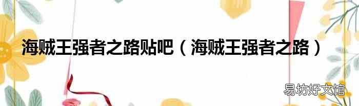海贼王强者之路 海贼王强者之路贴吧