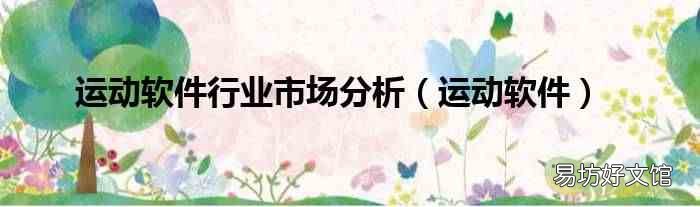 运动软件 运动软件行业市场分析