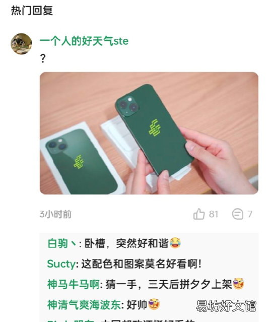 苹果13绿色贴邮政标志,iphone13黑底国徽超清原图