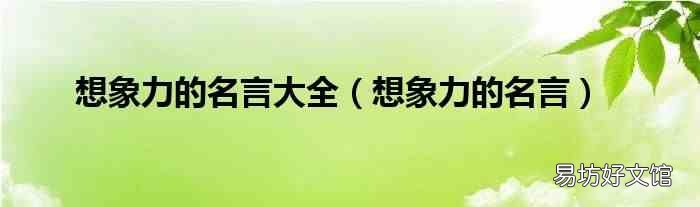 想象力的名言 想象力的名言大全