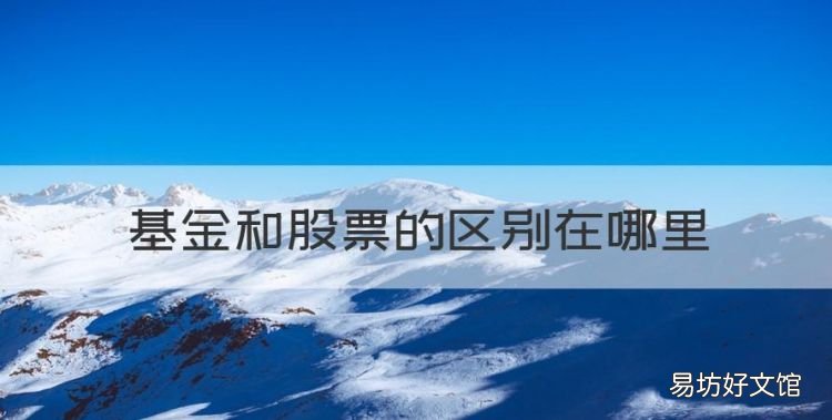 基金和股票的区别在哪里,买基金和股票的区别在哪里