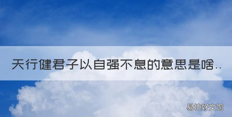 天行健君子以自强不息的意思是啥