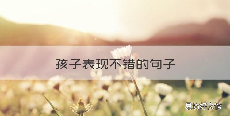 孩子表现不错的句子,表扬小孩子优秀的句子发朋友圈