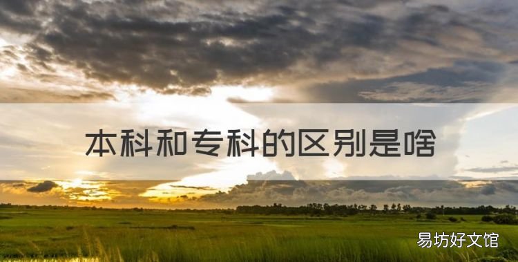 本科和专科的区别是啥，本科和专科的区别是什么