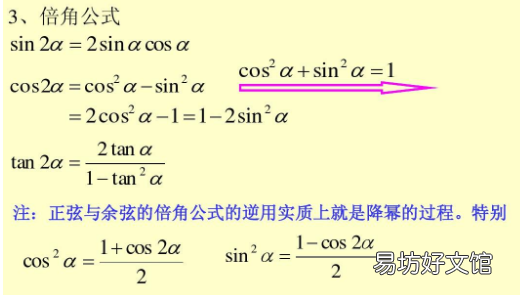 降次公式是什么,三角函数的降次公式是什么