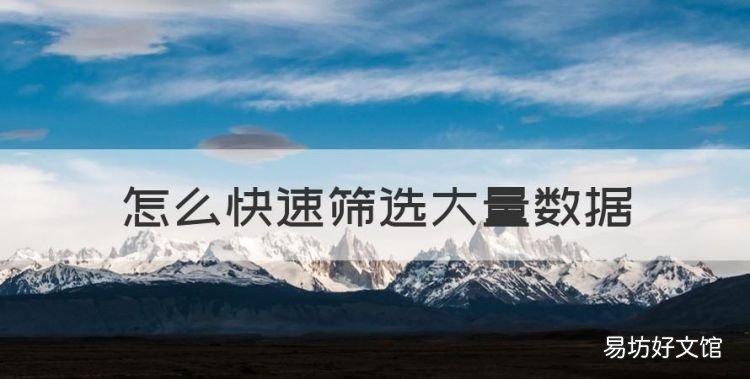 怎么快速筛选大量数据,excel怎么批量筛选出想要的内容