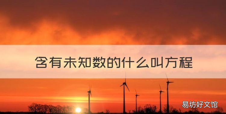含有未知数的什么叫方程