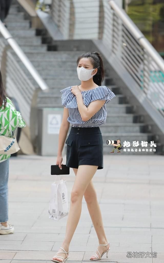 搭配显瘦高腰短裤夏上衣