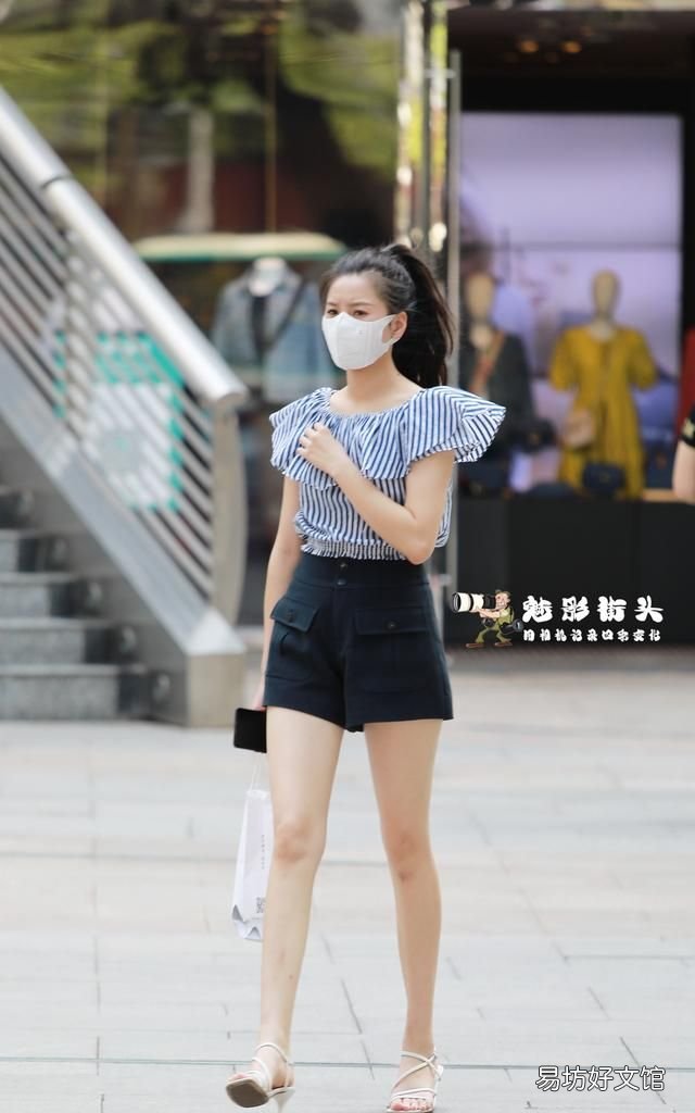搭配显瘦高腰短裤夏上衣