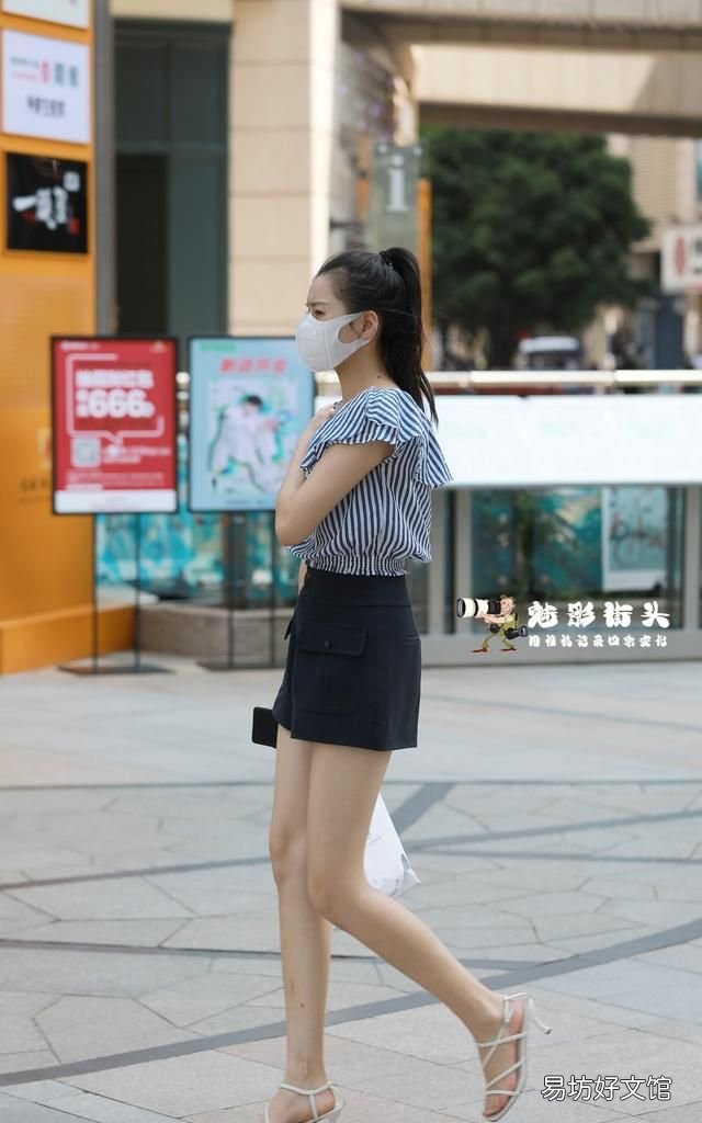 搭配显瘦高腰短裤夏上衣