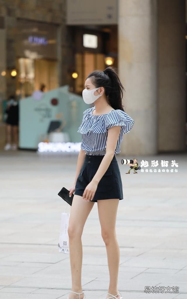 搭配显瘦高腰短裤夏上衣