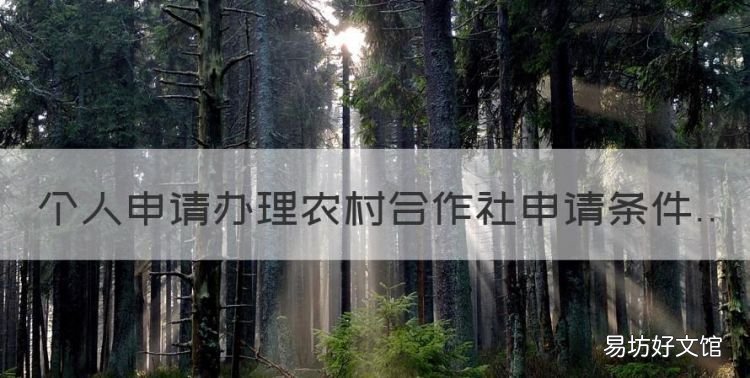 个人申请办理农村合作社申请条件