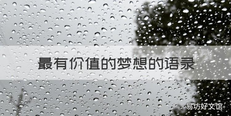 梦想的励志句子，最有价值的梦想的语录