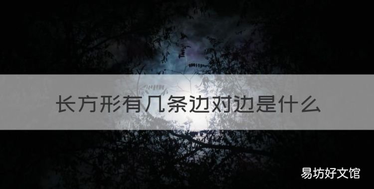长方形有几条边，长方形有几条边对边是什么