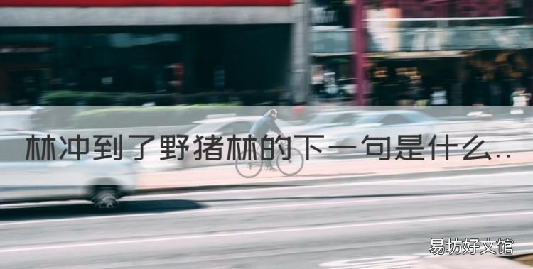 林冲到了野猪林的下一句是什么