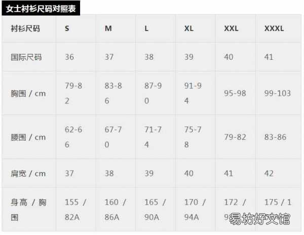 史上最全服装尺码对照表 2尺8腰围是多少厘米