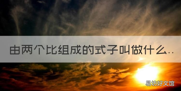由两个比组成的式子叫做什么