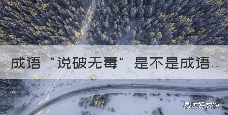 成语“说破无毒”是不是成语,成语说破无毒是不是成语的意思