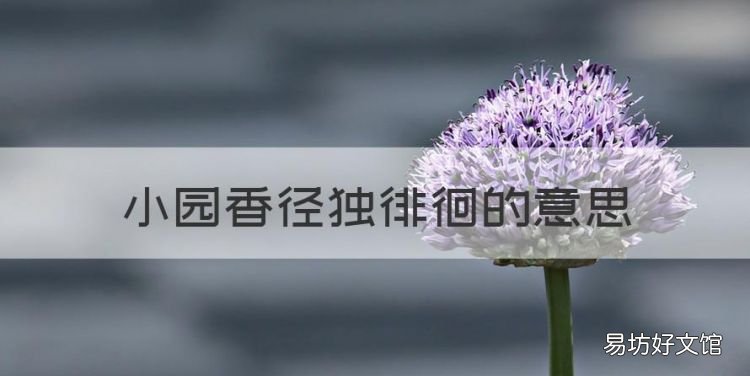 小园香径独徘徊的意思,无可奈何花落去,似曾相识燕归来的理解