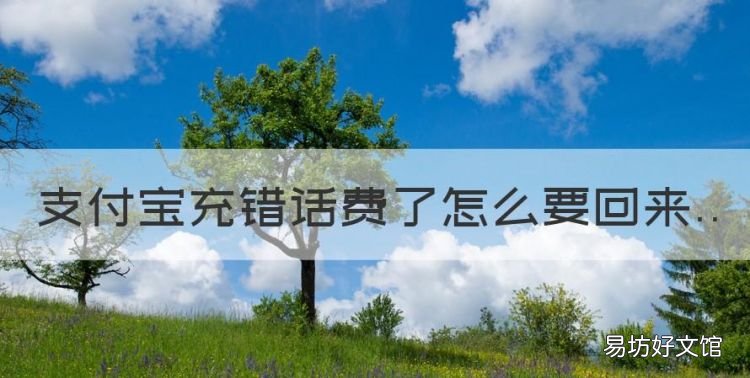 支付宝充错话费了怎么要回来