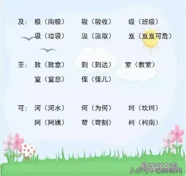 310个常见形声字组词 小学一年级形声字大全对照表