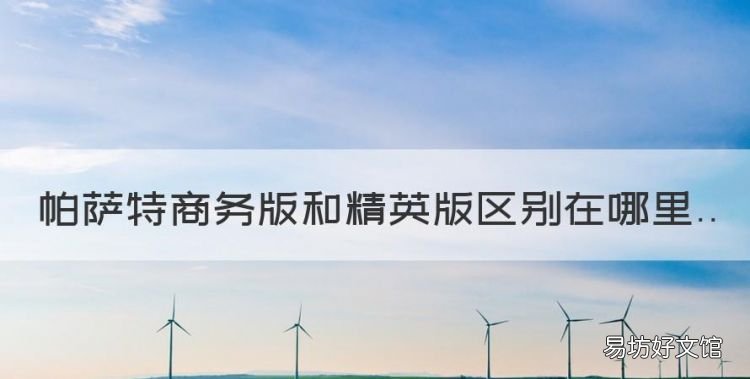 帕萨特商务版和精英版区别在哪里