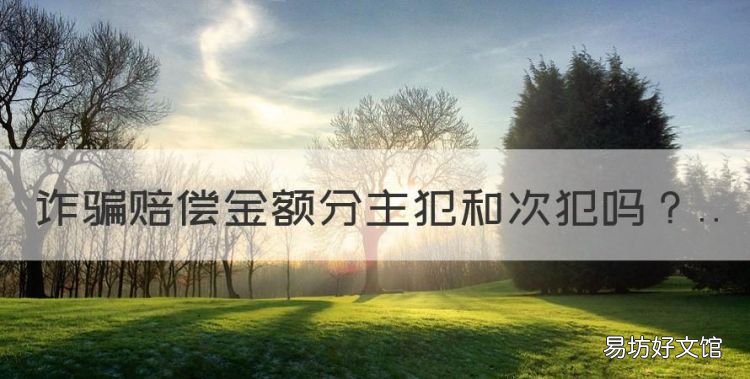 诈骗赔偿金额分主犯和次犯