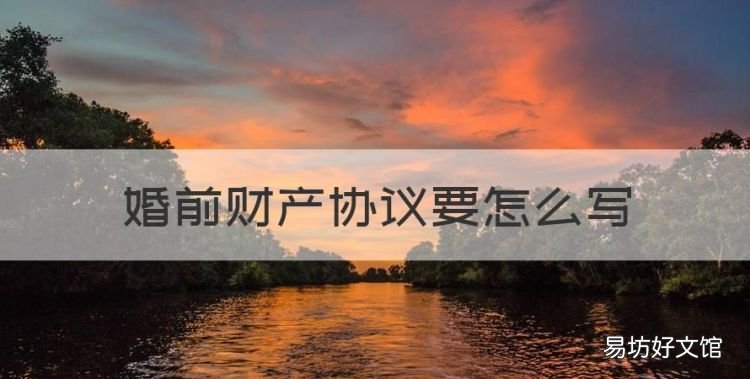 婚前财产协议要怎么写