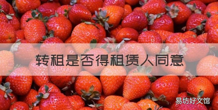 转租是否得租赁人同意,房子转租经过房东同意,东西坏了谁的责任