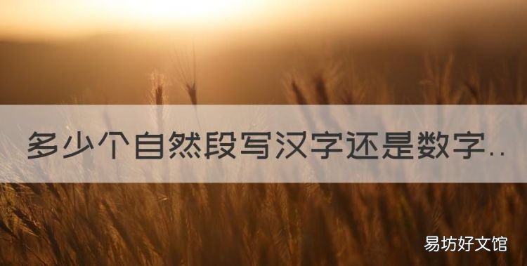 多少个自然段写汉字还是数字,阅读理解几个自然段是大写还是小写