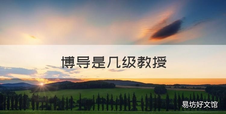 博导是几级教授,博士生导师是什么级别