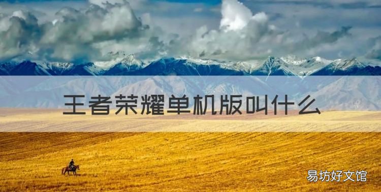 王者荣耀单机版叫什么，王者荣耀无需联网单机版怎么玩