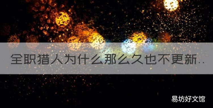 全职猎人为什么那么久也不更新,《全职猎人》为什么不更新了呢