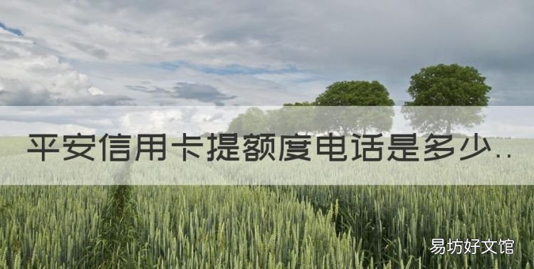 平安信用卡提额度电话是多少,平安银行信用卡客服24小时热线