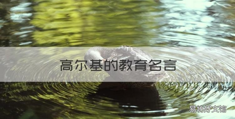 高尔基的教育名言