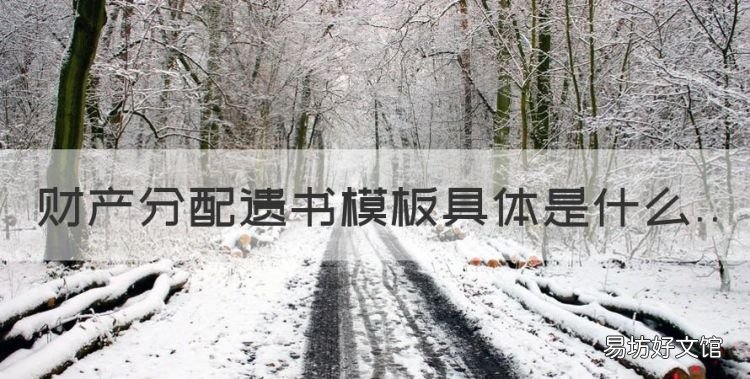 财产分配遗书模板具体是什么