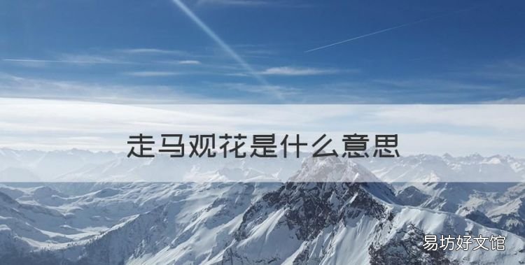 走马观花是什么意思,走马观花的意思是什么