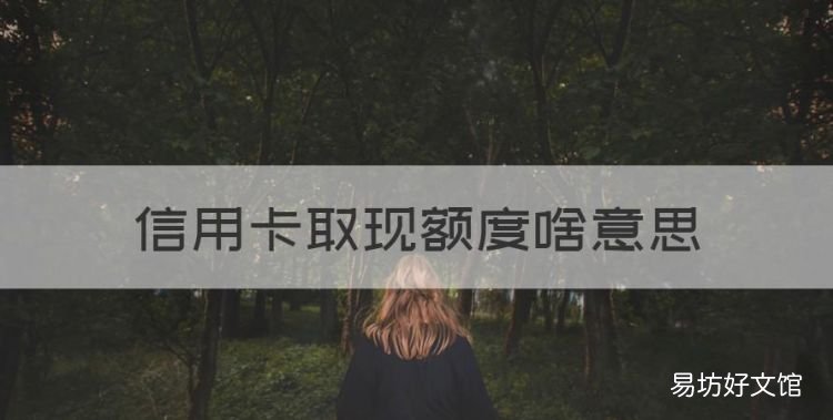 信用卡取现额度啥意思,信用卡日常信用额度和取现额度