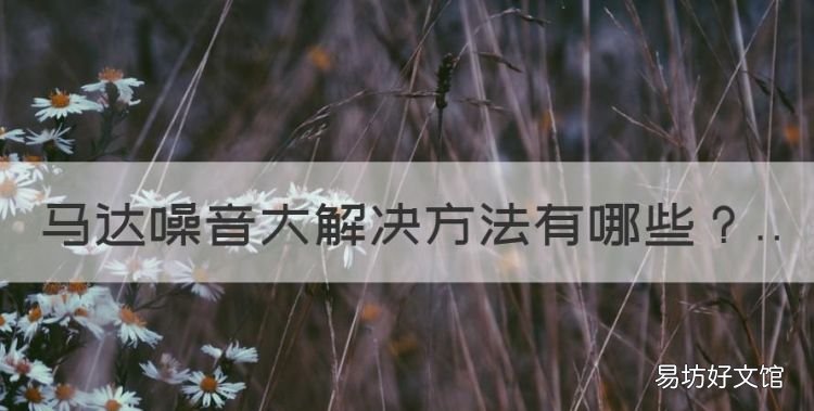 马达噪音大解决方法,怎样能降低机器马达的声音呢