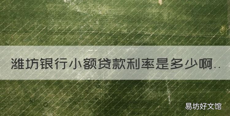 邮政银行小额贷款利息多少,潍坊银行小额贷款利率是多少