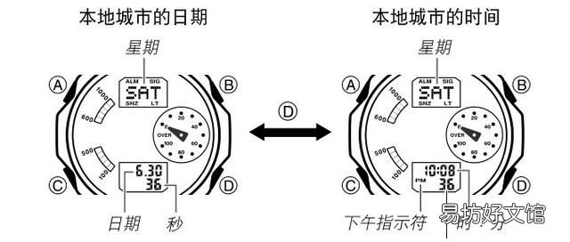卡西欧手表怎么调时间