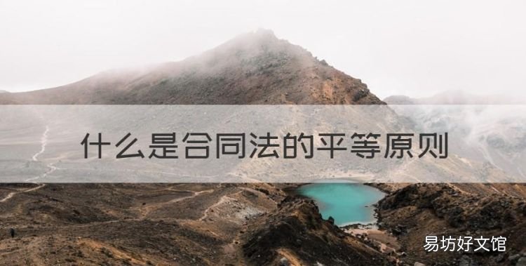 什么是合同法的平等原则,什么是合同法上的平等原则